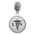 thumbnail image 1 of Silvertone Domed Black LPN - Celtic Knot Charm Bead, 1 of 1