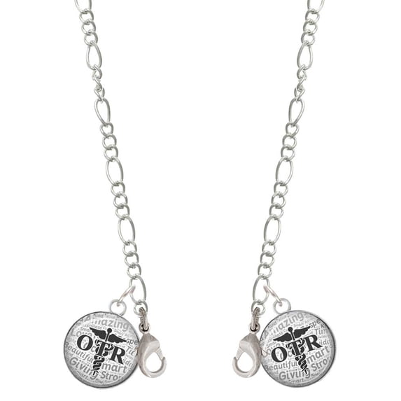 Silvertone Domed Black OTR Silvertone Face Mask Necklace