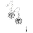 thumbnail image 1 of Silvertone Domed Black RVT Heart French Earrings, 1 of 1