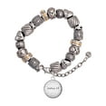 thumbnail image 1 of Silvertone Domed Joshua 1:9 Silver Tone Christian Bead Bracelet, 1 of 4