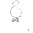 thumbnail image 1 of Silvertone Domed Multi Color RDA Run Like a Girl - Strong and Fierce Engraved Bracelet, 1 of 1