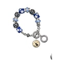 thumbnail image 1 of Silvertone Domed Music - Cello Blue Moon Bead Charm Bracelet, 1 of 1