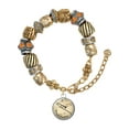 thumbnail image 1 of Silvertone Domed Music - Trombone Two Tone Christian Bead Bracelet, 1 of 4