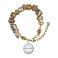 thumbnail image 1 of Silvertone Domed Psalm 139:14 Two Tone Christian Bead Bracelet, 1 of 4