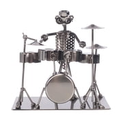 Broadway Gifts 7.3" Silver Metal Drummer Figurine Decoration