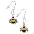 thumbnail image 1 of Silvertone Enamel Bee Heart French Earrings, 1 of 4