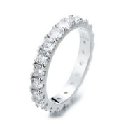 Silvertone Eternity Ring With Crystals from Swarovski