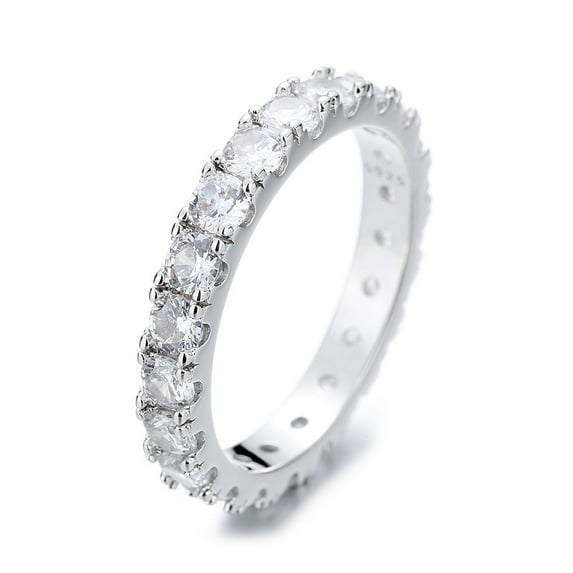 Silvertone Eternity Ring With Crystals from Swarovski
