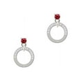 thumbnail image 1 of Silvertone Faithfully Yours Eternity Ring Maroon Crystal Post Earrings, 1 of 4