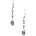 thumbnail image 1 of Silvertone Fancy Geometric Pattern Spinner Crystal Madison Leverback Earrings, 1 of 2