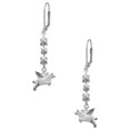 thumbnail image 1 of Silvertone Flying Pig Crystal Madison Leverback Earrings, 1 of 2