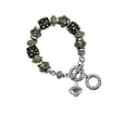 thumbnail image 1 of Silvertone Football Spinner Fall Crystal Bead Charm Bracelet, 1 of 1