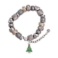 thumbnail image 1 of Silvertone Green Christmas Tree with Red Crystals Silver Tone Christian Bead Bracelet, 1 of 4