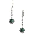 thumbnail image 1 of Silvertone Green Enamel 2-D Turtle Spinner Crystal Madison Leverback Earrings, 1 of 2