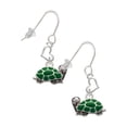 thumbnail image 1 of Silvertone Green Side Turtle Heart French Earrings, 1 of 4