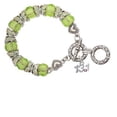thumbnail image 1 of Silvertone Half Marathon - 13.1 with Pink Crystal Lime Green Butterfly Bead Charm Bracelet, 1 of 1