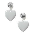 thumbnail image 1 of Silvertone Heart Locket Clear Crystal Clip On Earrings, 1 of 3