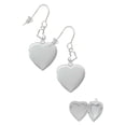 thumbnail image 1 of Silvertone Heart Locket Heart French Earrings, 1 of 4