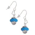thumbnail image 1 of Silvertone Hot Blue Center Spinner Heart French Earrings, 1 of 4