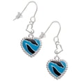 thumbnail image 1 of Silvertone Hot Blue Zebra Print Heart Heart French Earrings, 1 of 1
