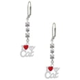 thumbnail image 1 of Silvertone I Heart My Cat Crystal Madison Leverback Earrings, 1 of 2