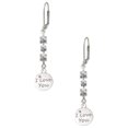 thumbnail image 1 of Silvertone I Love You Disc Crystal Madison Leverback Earrings, 1 of 2