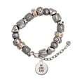 thumbnail image 1 of Silvertone In One Ear ''Out the Other'' Silver Tone Christian Bead Bracelet, 1 of 4