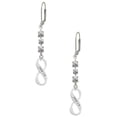 thumbnail image 1 of Silvertone Joshua 1:9 Infinity Sign Crystal Madison Leverback Earrings, 1 of 2