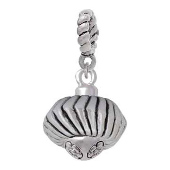 Silvertone Large Angled Rope Spinner - Rope Charm Bead