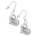 thumbnail image 1 of Silvertone Large ''Best Friend'' Heart Heart French Earrings, 1 of 1