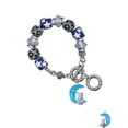 thumbnail image 1 of Silvertone Large Blue Owl on Hot Blue Moon Blue Moon Bead Charm Bracelet, 1 of 1