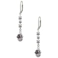 thumbnail image 1 of Silvertone Large Bullets Spacer Spinner Crystal Madison Leverback Earrings, 1 of 2
