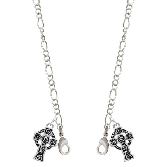 Silvertone Large Celtic Cross Silvertone Face Mask Necklace