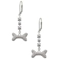 thumbnail image 1 of Silvertone Large Clear Crystal Dog Bone Crystal Madison Leverback Earrings, 1 of 2
