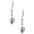 thumbnail image 1 of Silvertone Large Clef on Guitar Pick Crystal Madison Leverback Earrings, 1 of 2