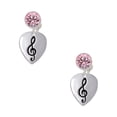 thumbnail image 1 of Delight Jewelry Silvertone Large Clef on Guitar Pick Pink Crystal Clip on Earrings, 1 of 5