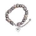 thumbnail image 1 of Silvertone Large December - Teal Crystal Heart Silver Tone Christian Bead Bracelet, 1 of 4