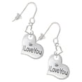 thumbnail image 1 of Silvertone Large I Love You Heart Heart French Earrings, 1 of 4