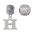 thumbnail image 1 of Silvertone Large Initial - H - Snowflakes are Kisses from Heaven Charm Beads (Set of 2), 1 of 1