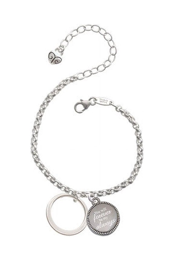 Silvertone Large Karma Ring You Will Forever Be My Always Engraved Bracelet