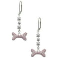 thumbnail image 1 of Silvertone Large Light Pink Crystal Dog Bone Crystal Madison Leverback Earrings, 1 of 2