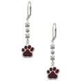 thumbnail image 1 of Silvertone Large Maroon Paw Crystal Madison Leverback Earrings, 1 of 2
