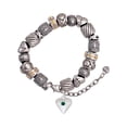 thumbnail image 1 of Silvertone Large May - Green Crystal Heart Silver Tone Christian Bead Bracelet, 1 of 4