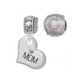 thumbnail image 1 of Silvertone Large ''Mom'' Heart with Clear Crystal 26.2 Marathon Run She Believed She Could Charm Beads (Set of 2), 1 of 1