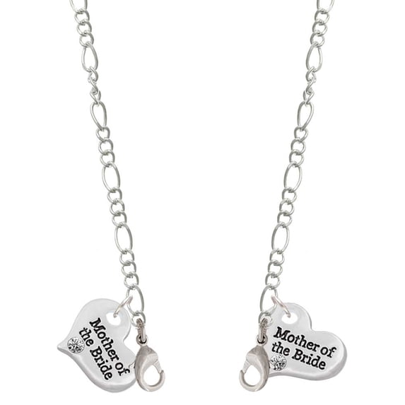 Silvertone Large Mother of the Bride Heart Silvertone Face Mask Necklace