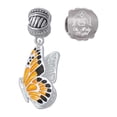 thumbnail image 1 of Silvertone Large Orange & Black Flying Butterfly Come Let us Adore Him Charm Beads (Set of 2), 1 of 1