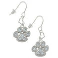 thumbnail image 1 of Silvertone Large Paw with Clear Crystals Heart French Earrings, 1 of 1