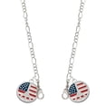 thumbnail image 1 of Silvertone Large Peace Sign with USA Flag Silvertone Face Mask Necklace, 1 of 2