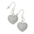 thumbnail image 1 of Silvertone Large Rounded Clear Oktant Crystal Heart Heart French Earrings, 1 of 1