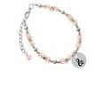 thumbnail image 1 of Silvertone Large Script Letter - & - 3/4'' Disc - Pink Beaded Bracelet, 1 of 1